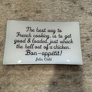 Ben’s Garden Julia Child White Rectangular Quote Plate
